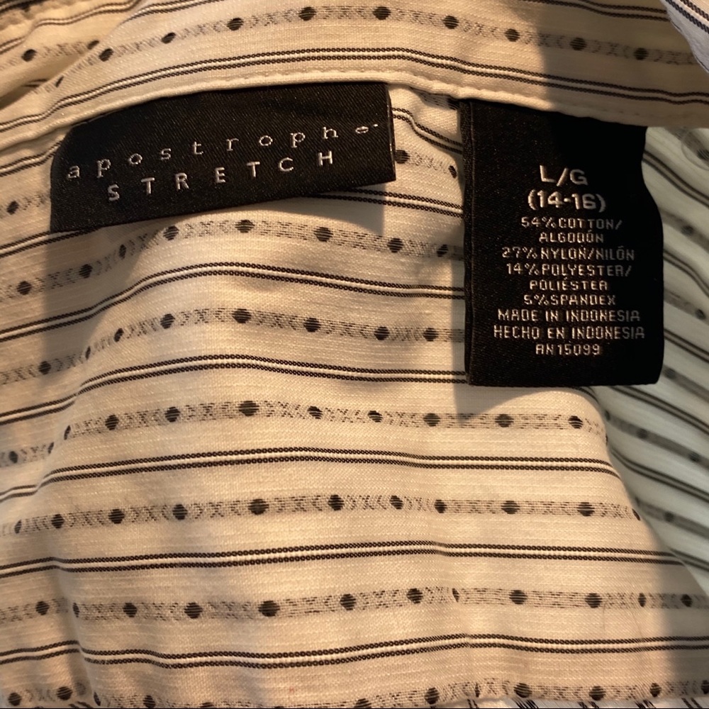 Apostrophe 3/4 sleeve button down blouse size L - Picture 5 of 5